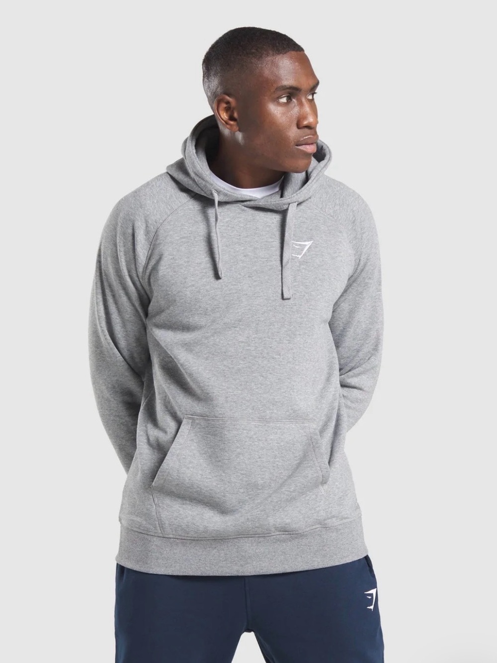Gymshark Men’s Light Grey Pullover Hoodie
